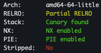 Screenshot of checksec output